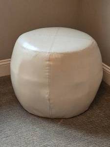 lot 127 image: Chic Modern Taupe Leather Ottoman
