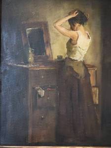 lot 11B image: SIGNED Hungarian Fine Art Original Painting - Pter Szle (1886-1944) - Fighting Woman