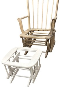 lot 54 image: DIY wooden rocking chair and ottoman for project