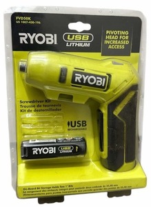 lot 164 image: Ryobi Battery operated screwdriver kit, USB charged battery
