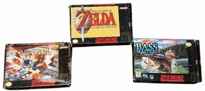 lot 117 image: Super Nintendo Entertainment System Games Bundle, ON THE BALLZELDA A LINK TO THE PASTBASS MASTERS CLASSICS