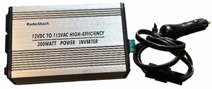 lot 122 image: Radio Shack 12V DC to 115V AC High Efficiency 300W Power Inverter