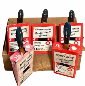 lot 12 image: vintage Rubberset 4 paint brushes, set of 5