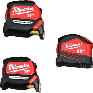 lot 218 image: Milwaukee 252535 Tape Measuring Bundle of 3