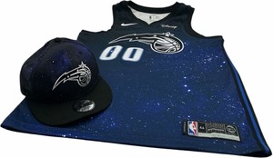 lot 126 image: Orlando Magic Nike City Edition Swingman Jersey mens M 44 Aaron Gordon and matching snapback bundle