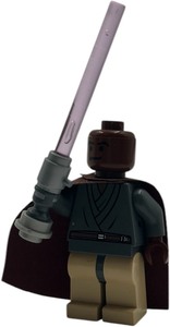 lot 266 image: Lego Star Wars MiniFigure Mace WIndu with Light-Up Lightsaber Trans-Light Purple Lightsaber Blade