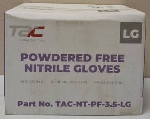 GLOBAL SOLUTIONS TAC BRAND- POWDER Free Nitrile Gloves (10 Boxes) SIZE LG