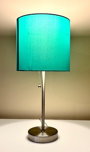 lot 36 image: Petite Table Lamp with Turquoise Shade