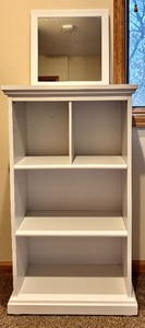 lot 35 image: Cube Style Decorative Bookcase with Mirror