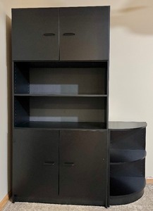 lot 39 image: Two piece Black Modern Cabinet