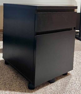 lot 41 image: Black Two Drawer File Cabinet