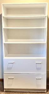 lot 44 image: White Bookcase with Drawers