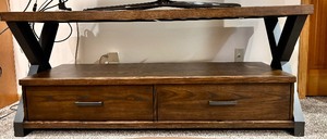 lot 71 image: Stylish Brown Console Table