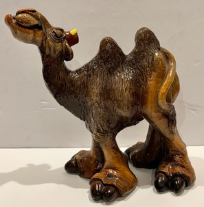 lot 124 image: Vintage John Roya Wooden Camel Figurine