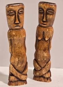 lot 109 image: African Bone Fetish Figure Pair