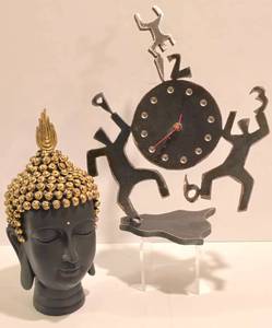 lot 132 image: Unique Ethnic Pop Art Pair, Including Ivan McLean Clock