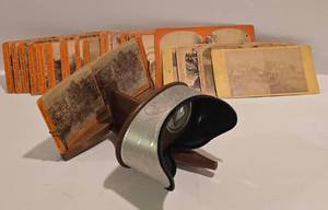 lot 133 image: Vintage Stereoscope and Viewing Cards