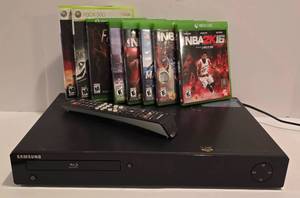 lot 169 image: Samsung Blue Ray Player Plus X-Box Games