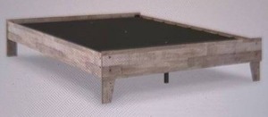 lot 6 image: Queen Platform Bed - Color Whitewash