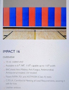 lot 16 image: 75 Yard Roll of Impact Premium Coated 16 Vinyl in Rich Red