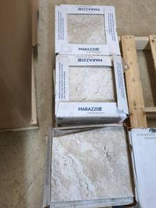 lot 34 image: 5 12 Boxes of 15 12 x 12 Porcelain Floor and Wall Tiles
