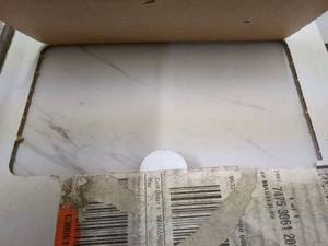 lot 117 image: TrafficMASTER Carrara Marble Peel and Stick Tiles - 12 x 12 - 30 Tiles