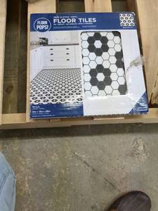 lot 120 image: Peel and Stick Vinyl Floor Tiles - Biscotto Design, 10 Tiles