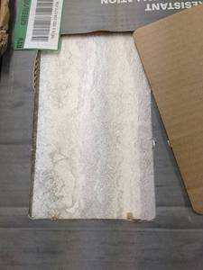 lot 122 image: Lot of 2 Boxes of 12x24-inch Self-Stick Vinyl Flooring Tiles - 30 Sq Ft Per Box