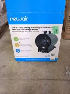 lot 188 image: T2 - 2-in-1 Freestanding or CeilingWall Mounted 240v Electric Garage Heater - AS IS - Has NOT been tested