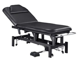 lot 20 image: MSRP $2000&nbspMar Egeo Mobile&nbspPower Height Adjustable Medical Treatment Table Ink Spa Massage Bed With Foot & Hand Control&nbspPlus Removable Pillow - Great Working Condition Note 1 Wheel Is A Little Bent...does not affect functionality