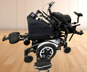 lot 21 image: WOW MSRP $15,000 LOADED INVACARE TDX-SP2 Power Wheelchair WPower Recline, 2 Color Touchscreen Remote Joysticks, Attendant Drive Control & Battery Charger -All Works Excellent & Wheelchair Is Speedy  Could Use A Detailed Clean Up
