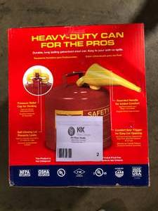 lot 2 image: 5 Gallon Fuel Galvanized Steel Can Customer Returns Review all pictures