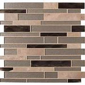 lot 23 image: MSI Champagne Toast Interlocking 12 In. X 12 In. X 4 Mm Glass Metal Stone Mesh-Mounted Mosaic Tile Customer Return Review all pictures