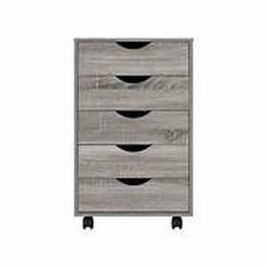lot 14 image: MAYKOOSH 5-Drawer Gray Oak 26 in. H x 16 in. W x 16 in. D Wood Lateral File Cabinet Customer Returns Review all pictures