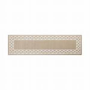 lot 32 image: Jean Pierre Beige and White 26 in. x 72 in. Trellis Washable Non-Skid Runner Rug Customer Return Review all pictures