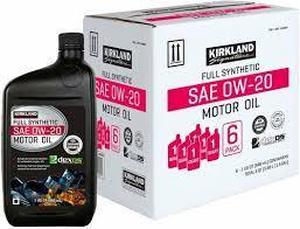 Kirkland Signature SAE 0W-20 Full Synthetic Motor Oil, 1 Quart, 6 ct