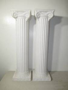 Lot of 2 Romanesque PVC Columns-White