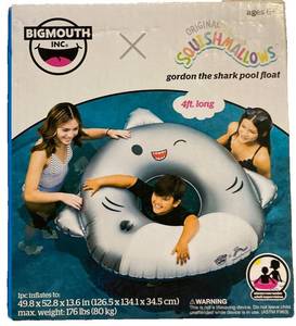 Squishmallows Gordon The Shark Giant Pool Float 4 ft Long