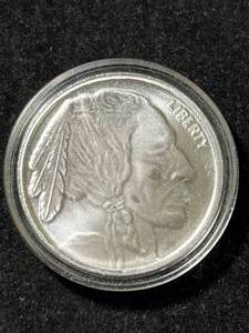 1 TROY OZ .999 FINE SILVER BUFFALO INDIAN ROUND IN AIRTITE