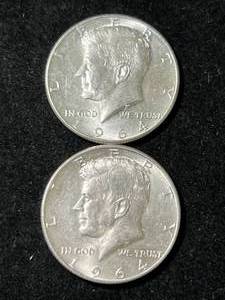 2 US 1964 KENNEDY HALF DOLLARS