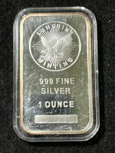 1 TROY OZ .999 FINE SILVER SUNSHINE MINING BAR IN AIRTITE