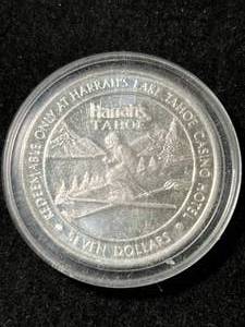 .6 TROY OZ .999 FINE SILVER HARRAHS CASINO TOKEN IN AIRTITE