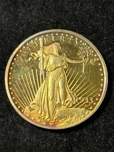 1 TROY OZ .999 FINE SILVER 1933 GOLD LIBERTY ROUND