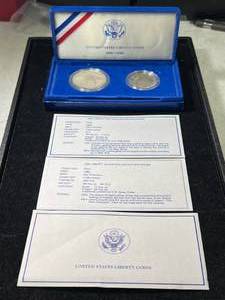 1986 US LIBERTY SILVER DOLLAR AND HALF DOLLAR
