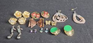 lot 176 image: Lot of Vintage Earrings in Various Styles and Designs