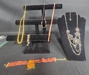 lot 209 image: Collection of Vintage Costume Jewelry including Napier Necklace and Choker - displays not included