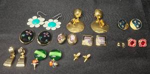 lot 68 image: Collection of Vintage Earrings - 10 Pairs Including Unique Designs