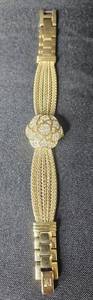 lot 79 image: Anne Klein Vintage Gold Tone Watch with Floral Design - untested