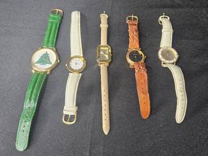 lot 84 image: Collection of 5 Vintage Quartz Watches with Varied Designs and Straps - untested
