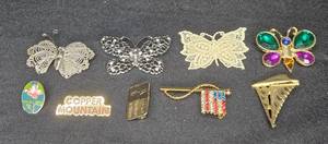 lot 107 image: Collection of Vintage Butterfly and Decorative Brooch Pins